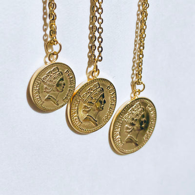Gold Coin Necklace-gold Multi Link Chain Necklace-gold Reproduction Morgan  Peace Dollar Pendant-cubic Zirconia Bezel Coin-spring Lock Clasp - Etsy